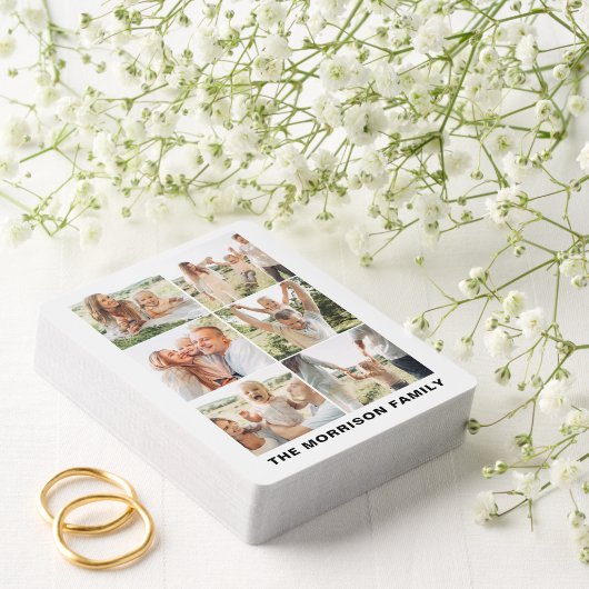 Moderne Eenvoudige Aangepaste 6 Fotocollage Pokerkaarten (Insitu (Huwelijk))