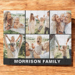 Moderne Eenvoudige Aangepaste 6 Fotocollage Puzzel<br><div class="desc">Creëer een leuke en gedenkwaardige activiteit met onze Modern Simple Custom 6 Photo Collage Jigsaw Puzzle! Personaliseer deze puzzel met zes van je favoriete foto's voor een uniek en betekenisvol ontwerp. Perfect voor familiebijeenkomsten, game-avonden of als een doordacht geschenk, het combineert entertainment met een persoonlijke touch. Gemaakt van duurzame materialen,...</div>