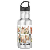 Moderne Eenvoudige Aangepaste 6 Fotocollage Waterfles (Voorkant)