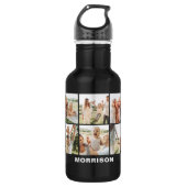 Moderne Eenvoudige Aangepaste 6 Fotocollage Waterfles (Voorkant)