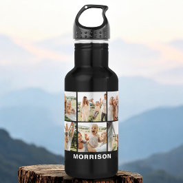 Moderne Eenvoudige Aangepaste 6 Fotocollage Waterfles