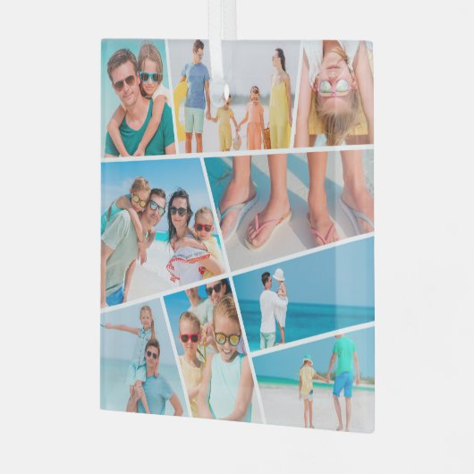 Moderne, eenvoudige, aangepaste 9 Afbeeldingen, co Glas Ornament (Voorkant links)