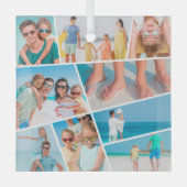 Moderne, eenvoudige, aangepaste 9 Afbeeldingen, co Glas Ornament (Voorkant)