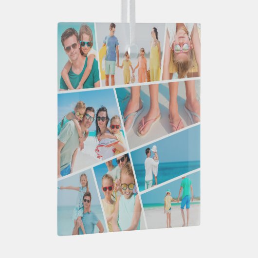 Moderne, eenvoudige, aangepaste 9 Afbeeldingen, co Glas Ornament (Voorkant Rechts)