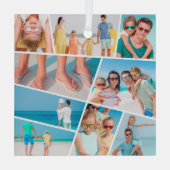 Moderne, eenvoudige, aangepaste 9 Afbeeldingen, co Glas Ornament (Achterkant)