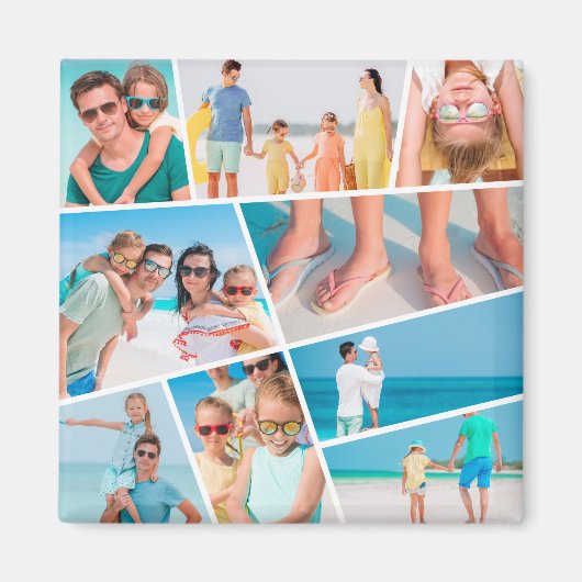 Moderne, eenvoudige, aangepaste 9 Afbeeldingen, co Magneet (Voorkant)