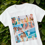 Moderne, eenvoudige, aangepaste 9 Afbeeldingen, co T-shirt<br><div class="desc">Voeg negen (9) aangepaste foto's van uw familie en vrienden en het jaar toe. Voeg uw foto's toe en indien nodig,  unmask de groep foto en lijst,  pas het afbeelding tegen het lijst aan,  dan klik masker.</div>