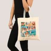 Moderne, eenvoudige, aangepaste 9 Afbeeldingen, co Tote Bag (Voorkant (product))