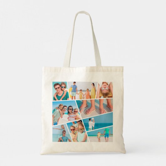 Moderne, eenvoudige, aangepaste 9 Afbeeldingen, co Tote Bag (Achterkant)