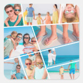 Moderne, eenvoudige, aangepaste 9 Afbeeldingen, co Vierkante Sticker (Voorkant)