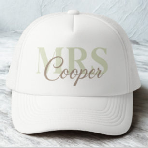 Moderne Eenvoudige Aangepaste Bruid Naam Licht C Trucker Pet
