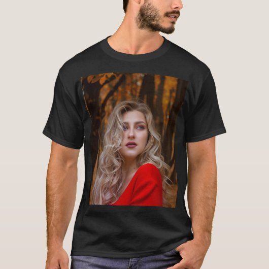Moderne Eenvoudige Aangepaste Enkele Foto T-shirt (Voorkant)