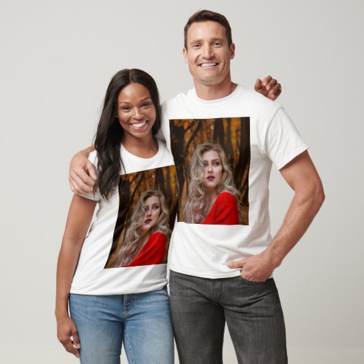 Moderne Eenvoudige Aangepaste Enkele Foto T-shirt (Unisex)