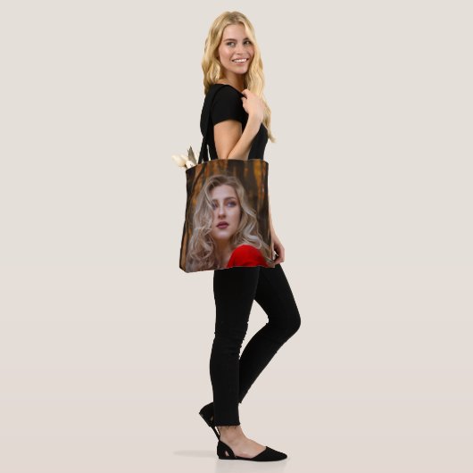 Moderne Eenvoudige Aangepaste Enkele Foto Tote Bag (Op model)