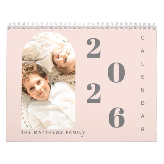 Moderne Eenvoudige Aangepaste Familie Foto 2024 Pl Kalender (Hoes)
