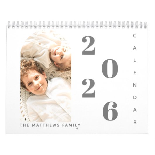 Moderne Eenvoudige Aangepaste Familie Foto 2024 Pl Kalender (Hoes)