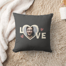 Moderne Eenvoudige Aangepaste Foto Liefde Hart Kussen