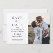 Moderne, eenvoudige, aangepaste foto rustige bruil save the date (Voorkant)
