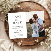 Moderne, eenvoudige, aangepaste foto rustige bruil save the date