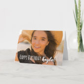 Moderne Eenvoudige Aangepaste Foto Verjaardagsgroe Kaart (Voorkant)