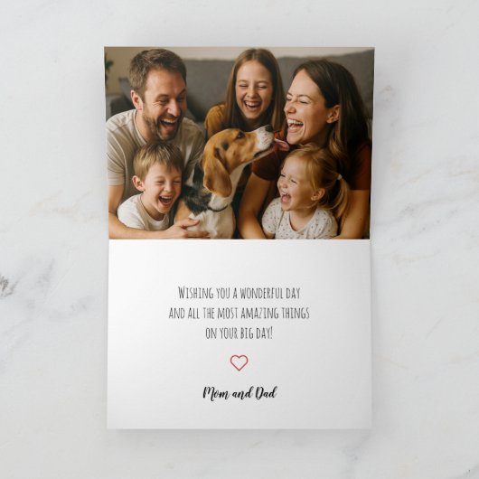 Moderne Eenvoudige Aangepaste Foto Verjaardagskaar Kaart (Binnen)
