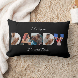 Moderne Eenvoudige Aangepaste Fotocollage DADDY Sc Kussen