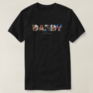 Moderne Eenvoudige Aangepaste Fotocollage DADDY Sc T-shirt