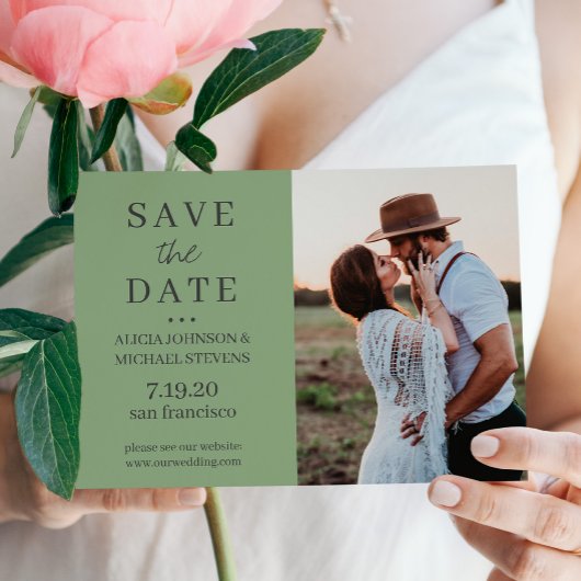Moderne, eenvoudige, aangepaste fotosessie voor gr save the date