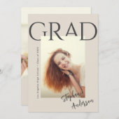 Moderne eenvoudige aankondiging Afstuderen foto's (Voorkant / Achterkant)