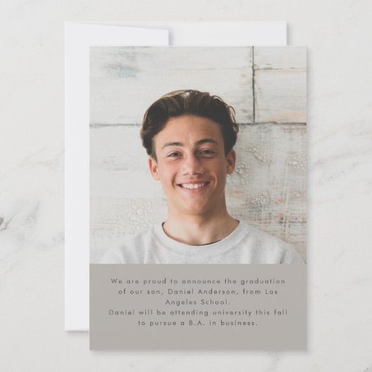 Moderne eenvoudige aankondiging Afstuderen foto's (Achterkant)