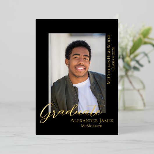 Moderne eenvoudige aankondiging Afstuderen foto's (Staand Voorkant)