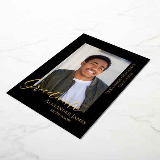 Moderne eenvoudige aankondiging Afstuderen foto's (Gedraaid)