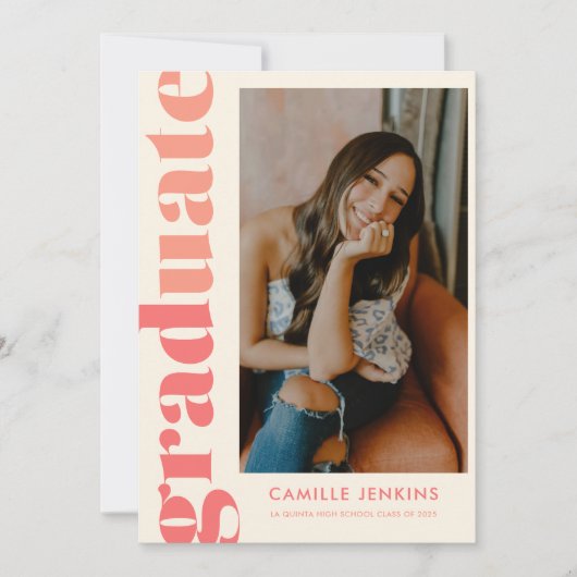 Moderne eenvoudige aankondiging Afstuderen foto's (Voorkant)