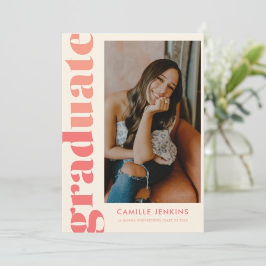 Moderne eenvoudige aankondiging Afstuderen foto's (Staand voorkant)