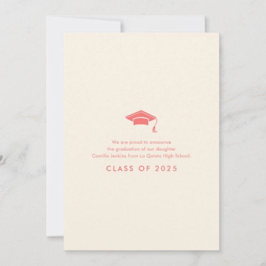 Moderne eenvoudige aankondiging Afstuderen foto's (Achterkant)