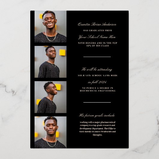 Moderne Eenvoudige aankondiging van Afstuderen voo (Achterkant)