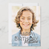 Moderne Eenvoudige aanpasbare foto op geboortedag (Voorkant)