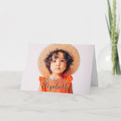 Moderne Eenvoudige aanpasbare foto op geboortedag Kaart (Voorkant)