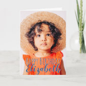 Moderne Eenvoudige aanpasbare foto op geboortedag Kaart (Voorkant)