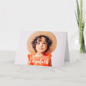 Moderne Eenvoudige aanpasbare foto op geboortedag Kaart (Voorkant)