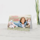 Moderne Eenvoudige aanpasbare foto op geboortedag Kaart (Voorkant)