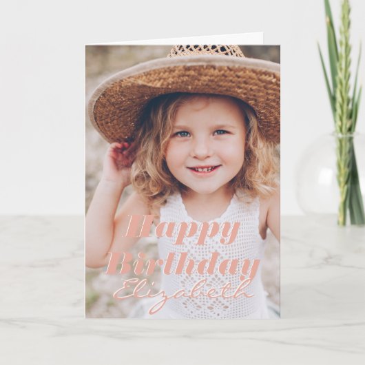 Moderne Eenvoudige aanpasbare foto op geboortedag Kaart (Voorkant)