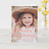 Moderne Eenvoudige aanpasbare foto op geboortedag Kaart (Gele Bloem)