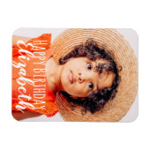 Moderne Eenvoudige aanpasbare foto op geboortedag Magneet (Horizontaal)