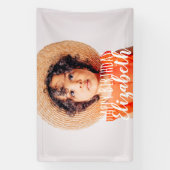 Moderne Eenvoudige aanpasbare foto op geboortedag Spandoek (Verticaal)