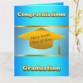 Moderne Eenvoudige Aanpasbare Gold Blue Sky Kaart (Gele Bloem)