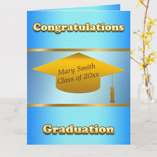 Moderne Eenvoudige Aanpasbare Gold Blue Sky Kaart (Gele Bloem)