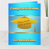 Moderne Eenvoudige Aanpasbare Gold Blue Sky Kaart (Voorkant)