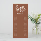 Moderne eenvoudige aardtoonaangevende strips tegen menu (Staand voorkant)