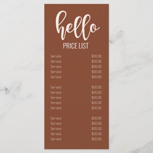 Moderne eenvoudige aardtoonaangevende strips tegen menu (Voorkant)